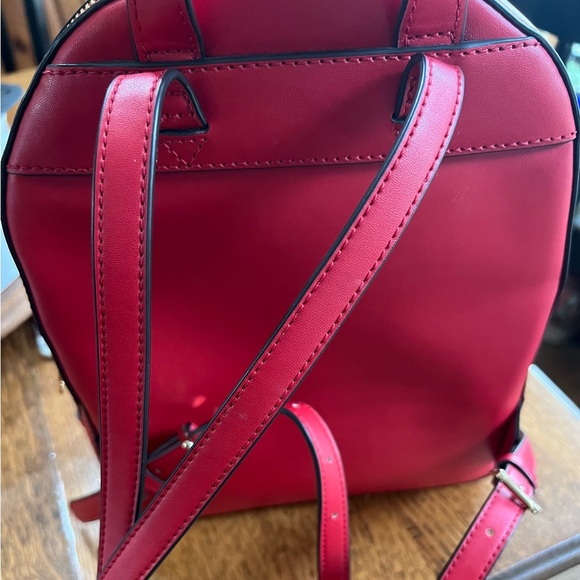Michael Kors Leather Backpack NWT Bright Red with gold zippers, 5x9.5x12. - Picture 3 of 9